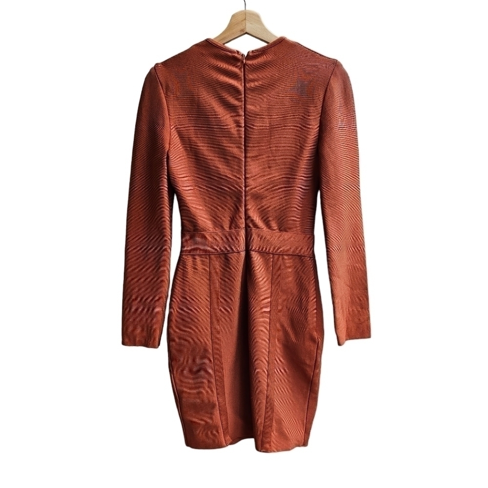 Miss Circle Burnt Orange Cut Out Body Contouring Dress, Size Large - Picture 3 of 11